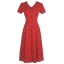 Czerwona sukienka damska w kropki 6