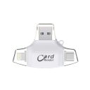 Czytnik kart pamięci 4 w 1 do telefonu i komputera Złącza Lightning USB-C Micro USB i USB 3.0 Dla kart SD i Micro SD Szyfrowanie danych 1