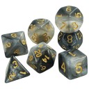 Dados 7 pcs poliedricos RPG estilo Galáxia Conjunto de fantasia multicolorido para jogos de tabuleiro Dungeons & Dragons 6