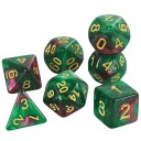 Dados 7 pcs poliedricos RPG estilo Galáxia Conjunto de fantasia multicolorido para jogos de tabuleiro Dungeons & Dragons 9