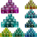 Dados de juego 10 uds D6 Acrílicos Brillantes Dados Hexaédricos para juegos de mesa, rol y enseñanza matemática 1