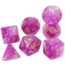 Dados de juego 7 pcs dados poliedros estilo Galaxia Set de fantasía multicolor para juegos de mesa Dragones y mazmorras rol 5