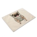 Dækkeserviet med bulldogmotiv 17