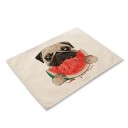 Dækkeserviet med bulldogmotiv 18