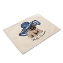 Dækkeserviet med bulldogmotiv 8