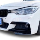 Dækskærme til forreste stødfanger – splitter canards 41 × 17 cm, ABS plast, blank sort, til BMW F30 F31 F35 M Sport 2012–2019 2