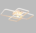 Dæmpbar LED-lysekrone i form af 5 firkanter 76 W 85-265 V Moderne loftslampe med betjening Minimalistisk firkantet lysekrone 69 x 62 x 12,5 cm 2