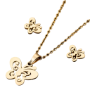 Dagelijkse set oorbellen en ketting 45 cm Mode van roestvrij staal Sieradenset voor vrouwen en meisjes Elegante stijlvolle accessoire 3