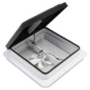 Dakventilatievenster voor camper afzuigventilator afmeting 42 x 42 cm kantelbaar deksel waterdicht plastic wit voor caravan en bestelwagen 1