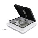 Dakventilatievenster voor camper afzuigventilator afmeting 42 x 42 cm kantelbaar deksel waterdicht plastic wit voor caravan en bestelwagen 2