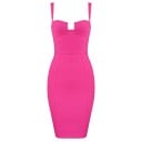Dam bodycon klänning med vadderad dekolleté och axelband Tätsittande stretchig design med vertikala sömmar och dragkedja på ryggen 2