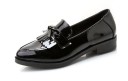Dam loafers i läder med rosett 2