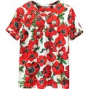 Dam T-shirt med blommor A1083 1