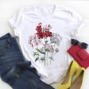 Dam T-shirt med blommotiv 5