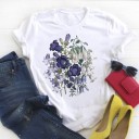 Dam T-shirt med blommotiv 15