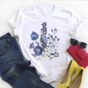 Dam T-shirt med blommotiv 18