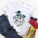 Dam T-shirt med blommotiv 19