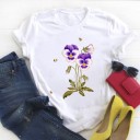 Dam T-shirt med blommotiv 3