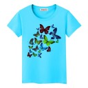 Dam T-shirt med fjärilstryck 12