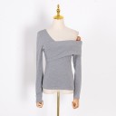 Dam T-shirt med nedfälld axel A817 10