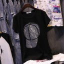 Dam T-shirt med paljetter 1