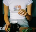 Dam T-shirt med sött tryck 1