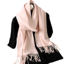 Damaskal 33x180 cm Enfärgad mjuk sjal med fransar Lätt värmande tillbehör i polyester Elegant sjal för höst och vinter 34