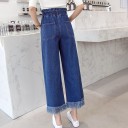 Dame 3/4 jeans med frynser 5