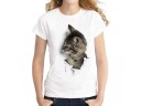 Dame 3D-katte-T-shirt J539 4