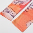 Dame 3D leggings med bladprint - Pink 6