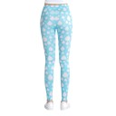 Dame 3D leggings med dråber - Blå 3