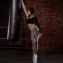 Dame 3D leggings med slangemønster 1