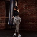 Dame 3D leggings med slangemønster 2