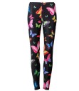 Dame 3D leggings med sommerfugleprint - Sort 2