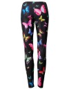 Dame 3D leggings med sommerfugleprint - Sort 4