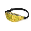 Dame bæltetaske i PU-læder med en markant glitrende overflade Lynlåslomme med sølvkant Sort rem med spænde 21 x 7,5 x 14 cm 5