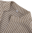 Dame brun stribet skjorte med krave og lange ærmer Stilfuld bluse med sløjfe på ryggen i taljen Polyester- og bomuldsblanding 7