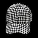 Dame cap med hane fod mønster Sort-hvid bomulds baseball cap med buet skygge med hvid underside Hovedomkreds 58 til 60 cm 4