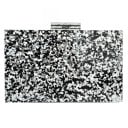 Dame clutch 18 x 12 x 5 cm Fast taske i form af en kasse med glimmer Metal kæde til skulderen Til selskaber og fester 1