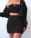 Dame crop top, cardigan og nederdel 1