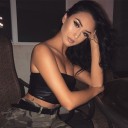 Dame crop top i kunstlæder A1276 4