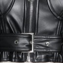 Dame crop top i læder P1789 3