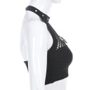 Dame crop top i mesh med bælte 4