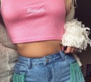 Dame crop top lyserød A1191 3