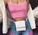 Dame crop top lyserød A1191 4