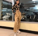 Dame crop top med blomster B174 2