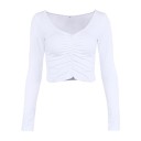 Dame crop top med dyb halsudskæring B93 1
