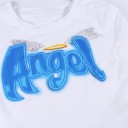 Dame crop top med en engelprint 5
