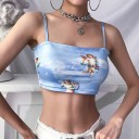 Dame crop top med engle A1200 1