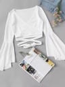 Dame crop top med flæser A350 2